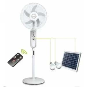 DuraVolt Rechargeable Fan With Solar Panel And Two Bulbs - 16'' - DRF 3916 Solar