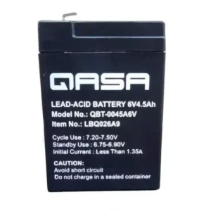 QASA 6V 4.5Ah Pin Type Rechargeable Fan Replacement Battery QBT-0045A6V