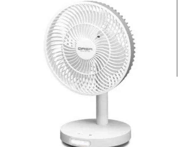 QASA 7" RECHARGEABLE FAN QRF-2827, WHITE (TABLE TYPE)