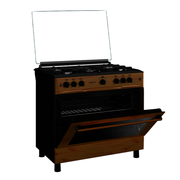 Maxi 60*90 5 Burner Gas Cooker Wood - Image 4